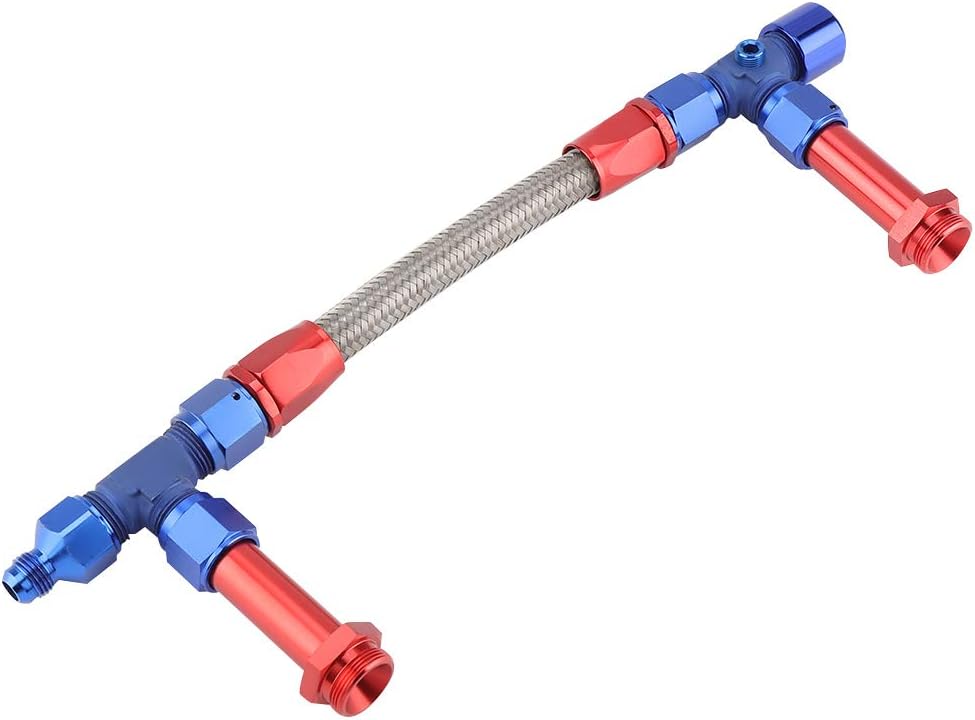 4150 Braided Dual Feed Fuel Line Kit with AN6 Adapter Aluminum Pack of 2 T452