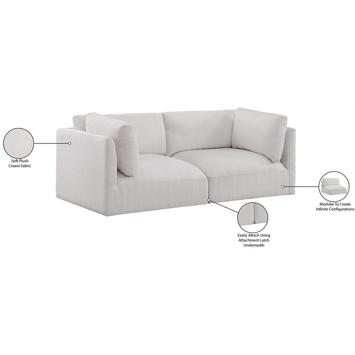 Cream Fabric Modular Sofa K8331