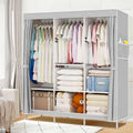 Portable Closet with Cover 50x17x67inch Gray J80152