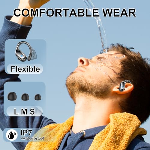 Bluetooth 5.4 Wireless Earbuds with Earhooks M1017