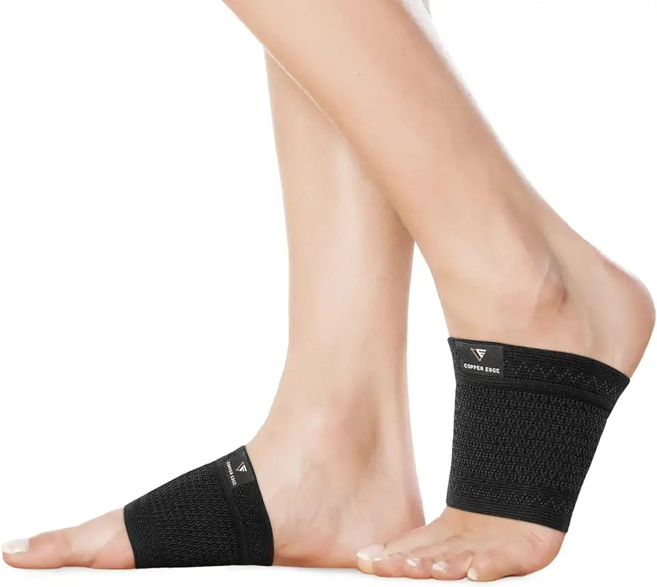 Copper Arch Support Compression Half Socks 1 Pair Black Z157
