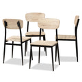 Brown Wood and Metal Dining Chair Set of 4 A914495