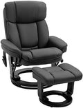 Brown PU Leather Massage Recliner Chair with Ottoman A671624