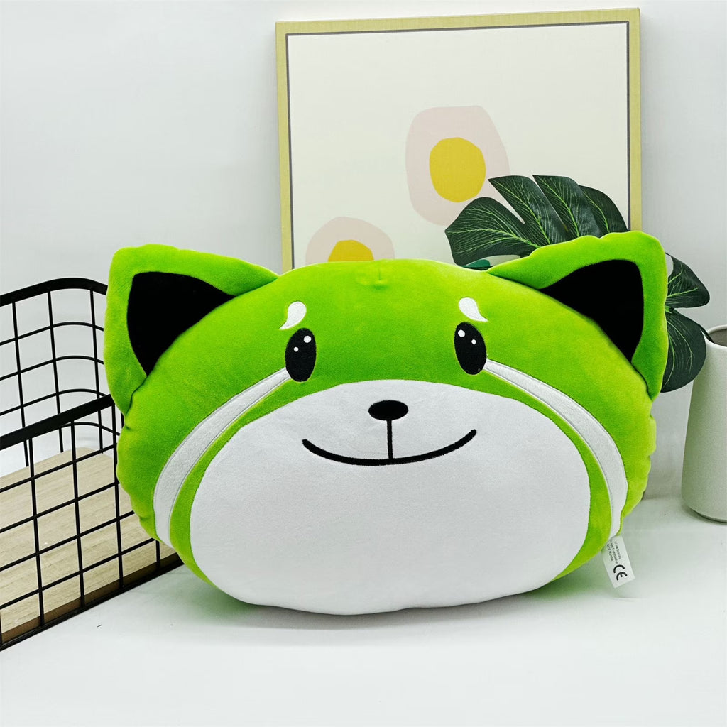 Green Foxes Plush Stuffed Animal Pillow D5993