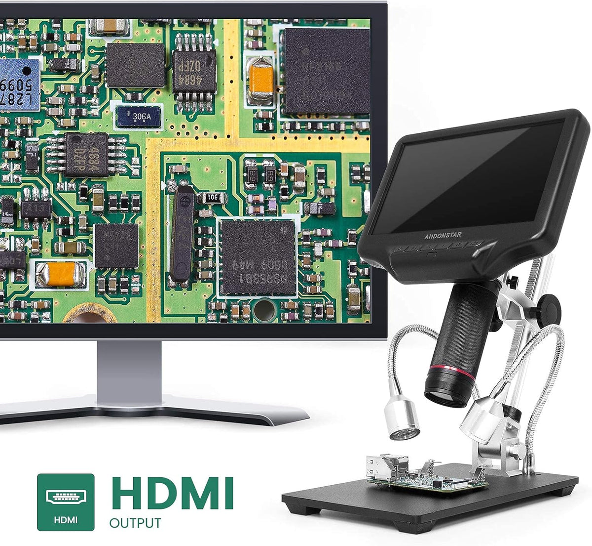 1080P 4MP Digital Microscope with 7-inch HD LCD Display and 270X Magnification U762
