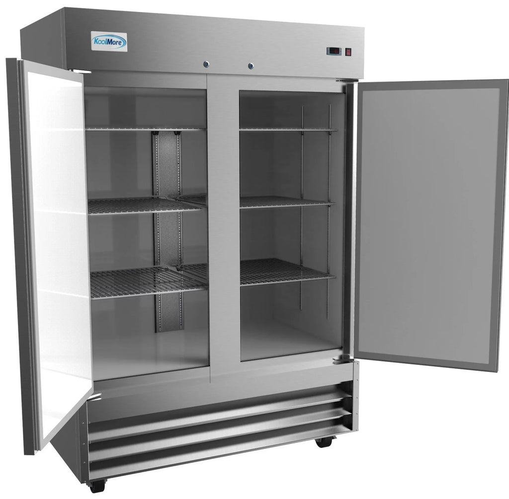54 in Two Door Stainless Steel Reach-in Refrigerator Cooler Q547
