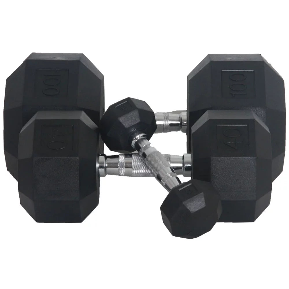 25 lbs Pair Rubber Hex Dumbbell B52632