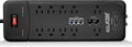 10-Outlet 3500 Joules Surge Protector Power Strip, 25 Foot Cord, Black Pack of 2 K5402