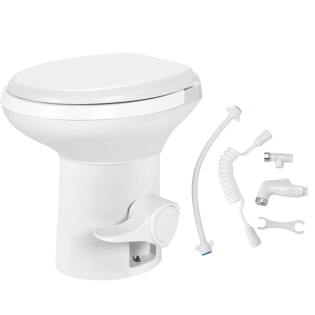 Portable RV Toilet with Pedal Flush White N74468