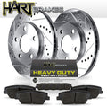 Platinum DRILL/SLOT DISC BRAKE ROTORS AND HEAVY DUTY PAD Y927
