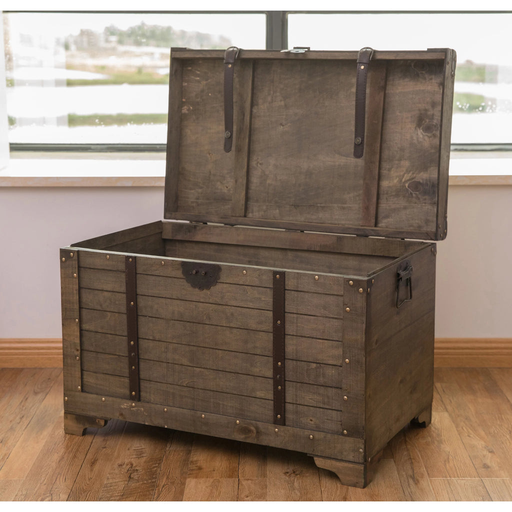 Large Natural Wood Storage Trunk and Coffee Table F70582
