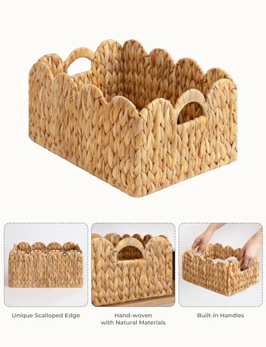 Scalloped Wicker Basket with Handles, Set of 2 N347417