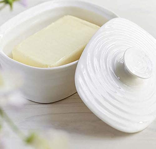 White Porcelain Covered Butter Dish E243