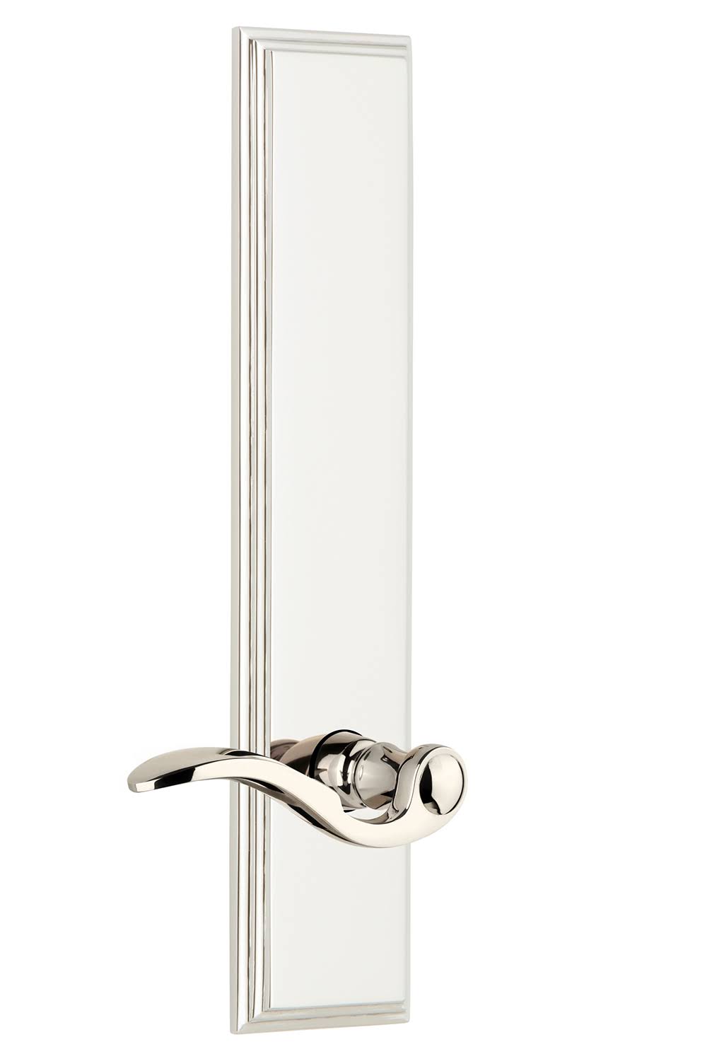 Polished Nickel Tall Plate Privacy Lever V5718