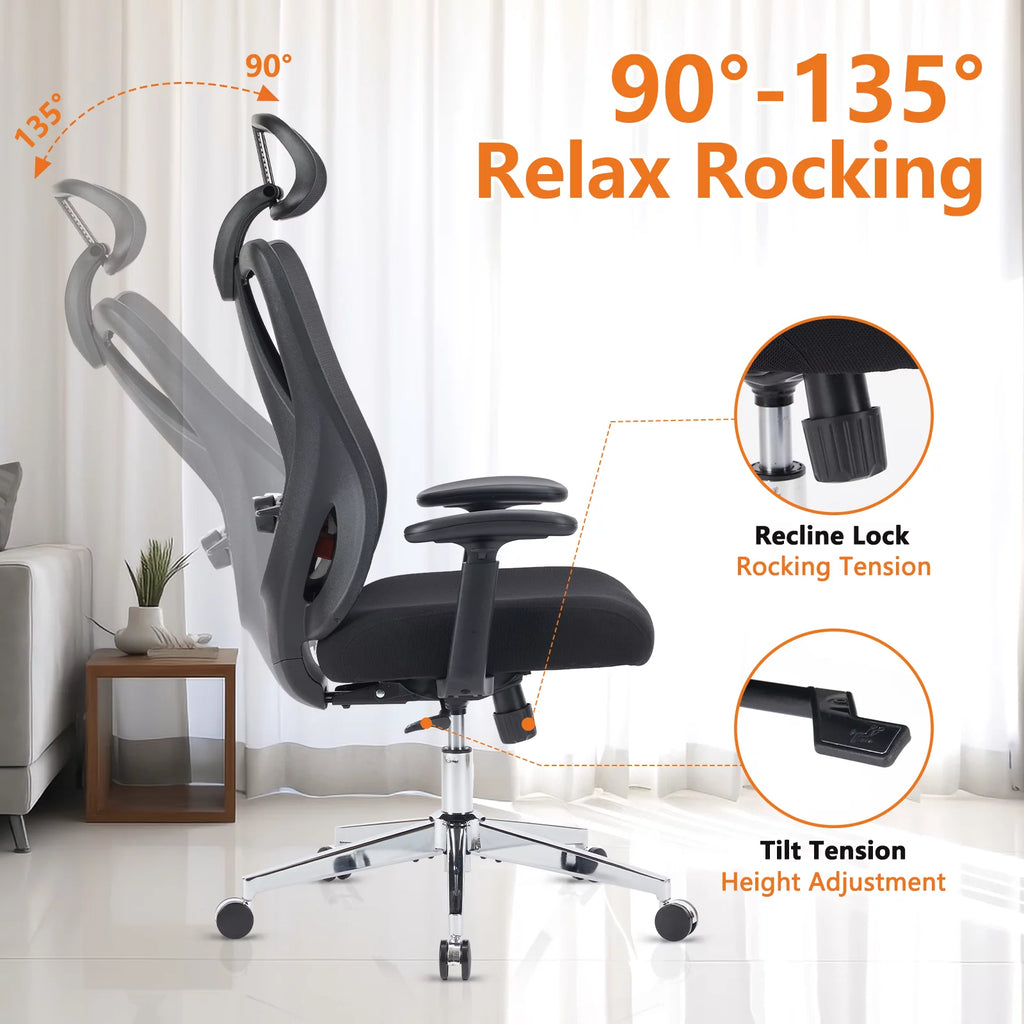 Ergonomic Office Chair with Adjustable Headrest and Lumbar Support C16680