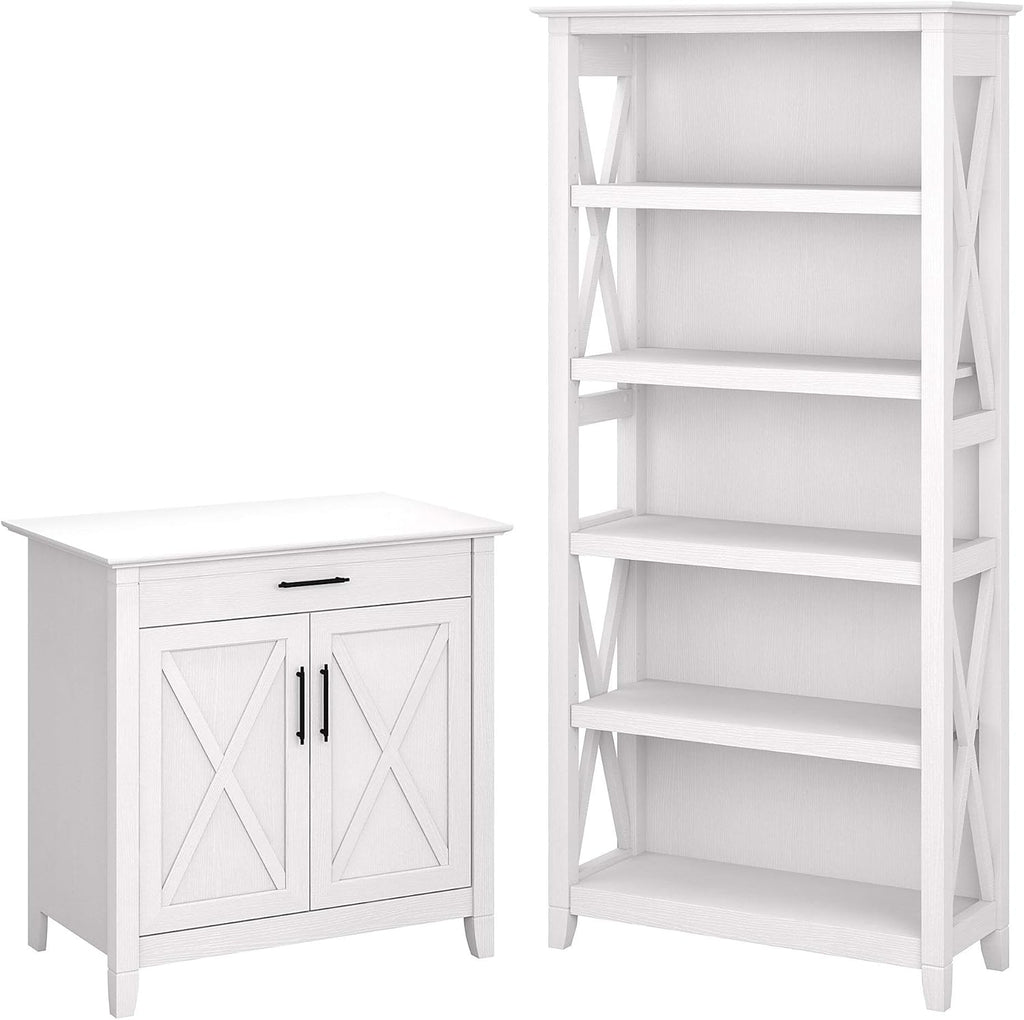 Bing Cherry Secretary Desk With 5 Shelf Bookcase A39031