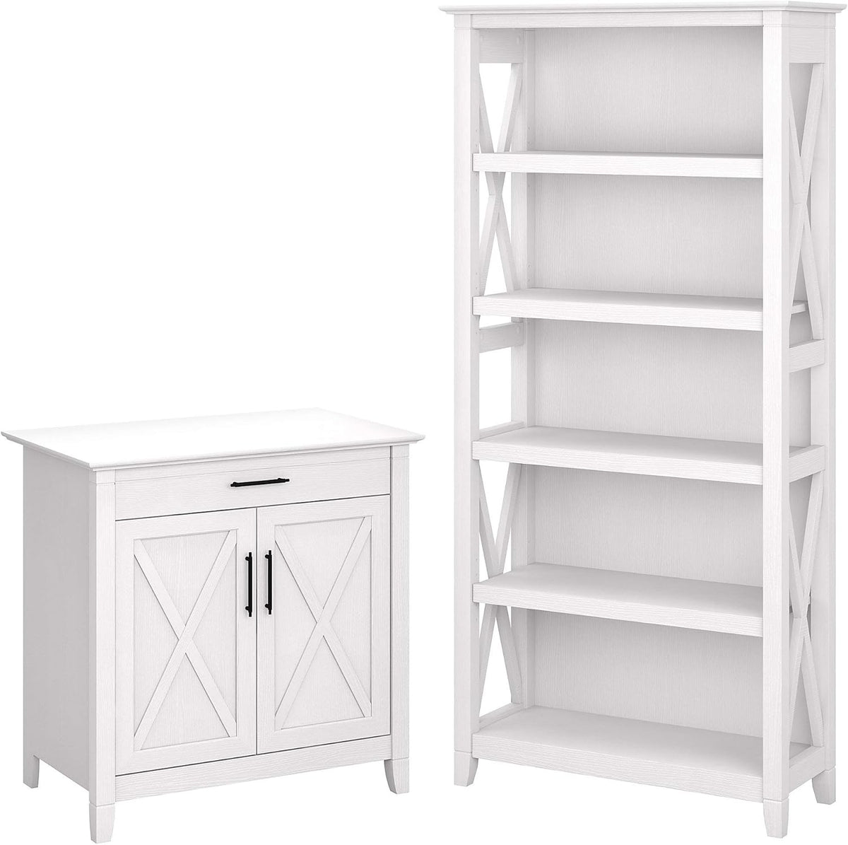 Bing Cherry Secretary Desk With 5 Shelf Bookcase A39031