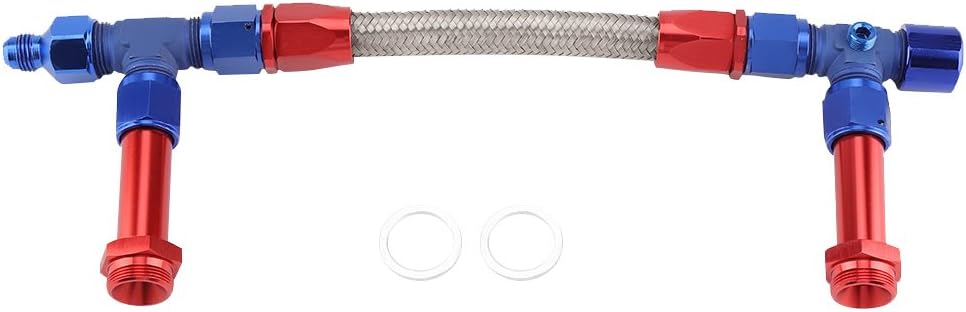 4150 Braided Dual Feed Fuel Line Kit with AN6 Adapter Aluminum Pack of 2 T452