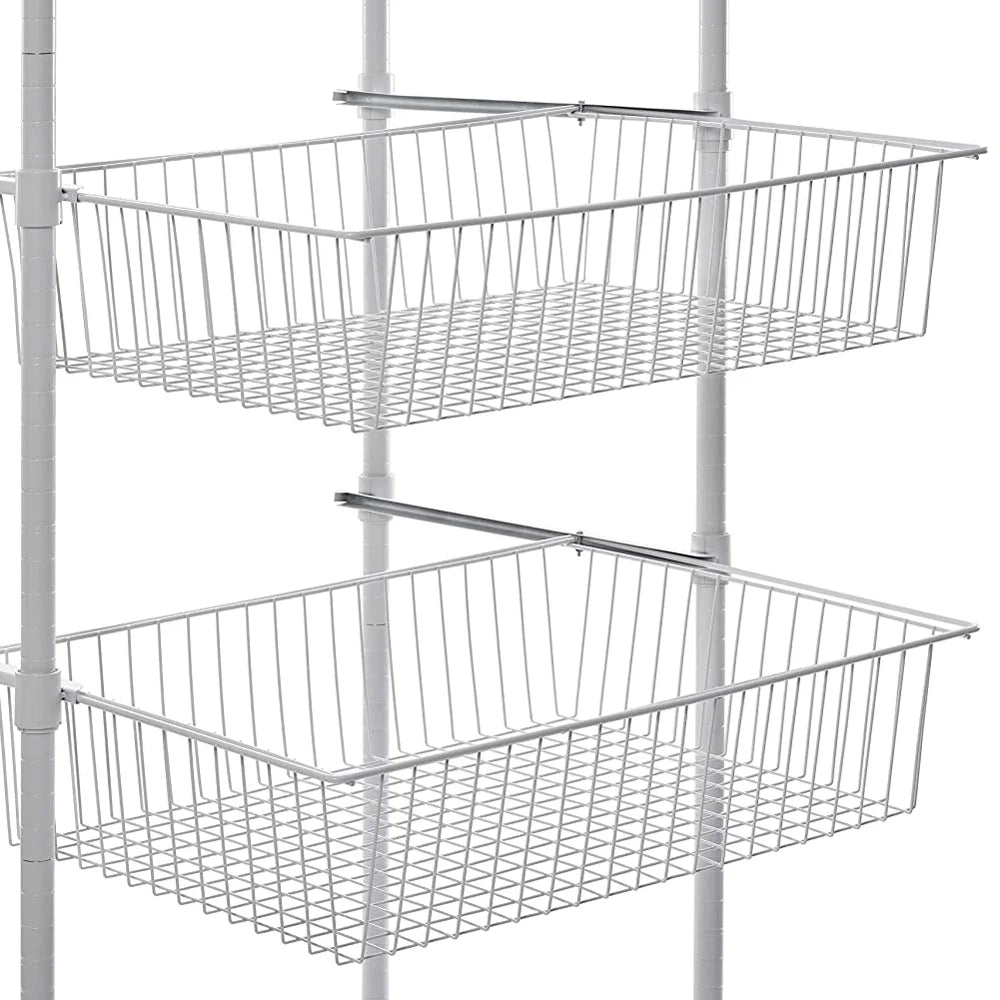 89"L Freestanding Closet Storage Organizer White R5634