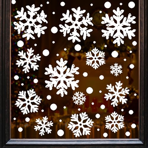 Extra Large White Snowflake Christmas Window Clings W2062