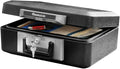Fireproof Safe Box with Key Lock and Carrying Handle, 0.25 Cubic Feet I457484