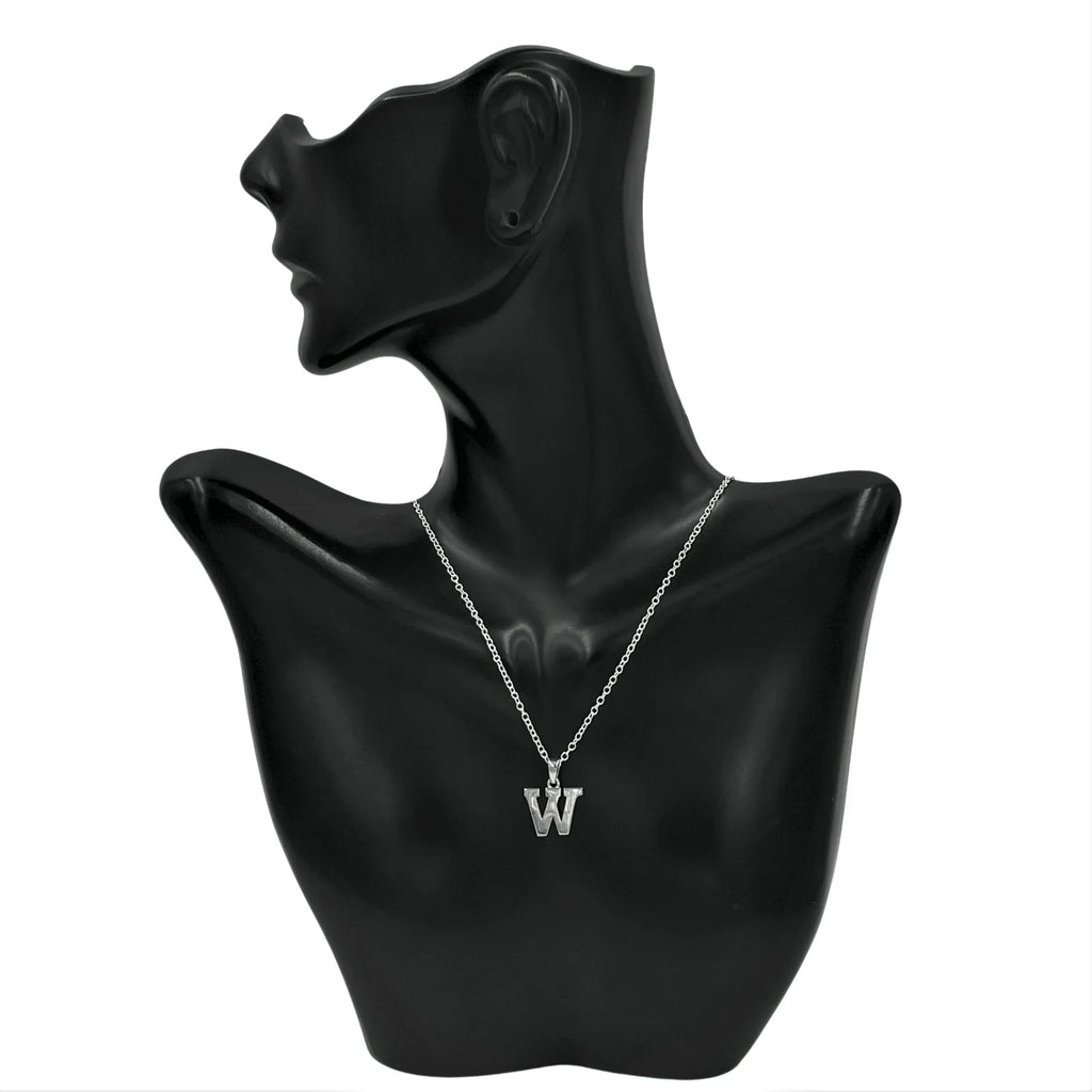 W Initial Pendant Necklace 925 Sterling Silver Y12470