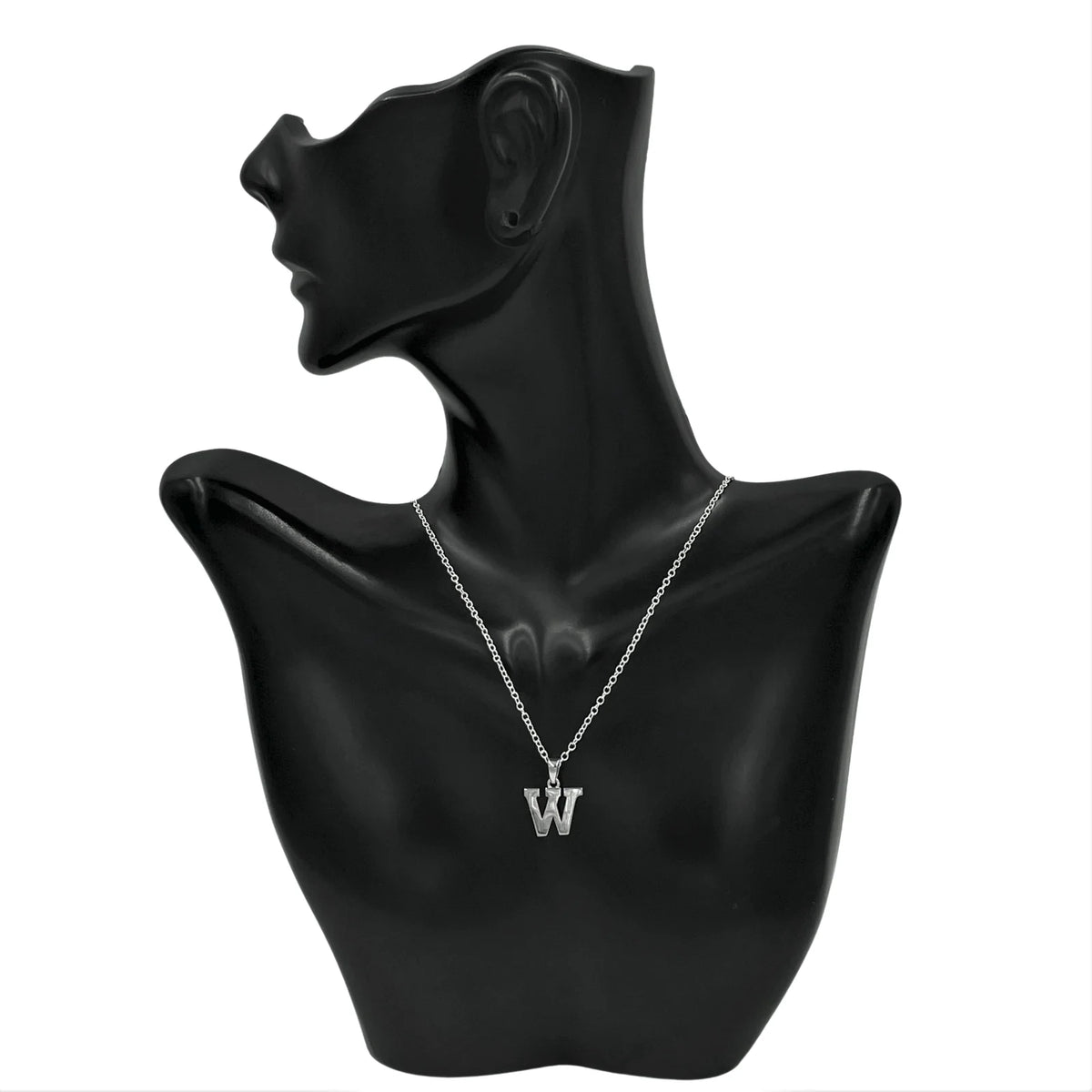 W Initial Pendant Necklace 925 Sterling Silver Y12470