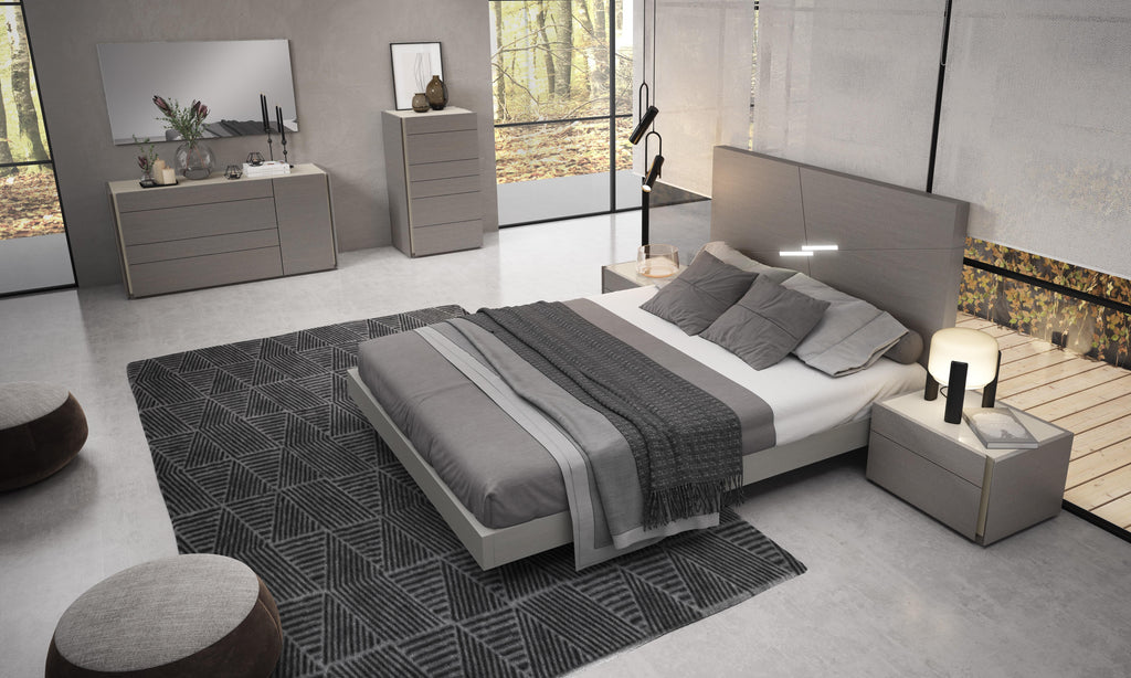 King Bedroom Set 5Pcs Grey Finish S496395