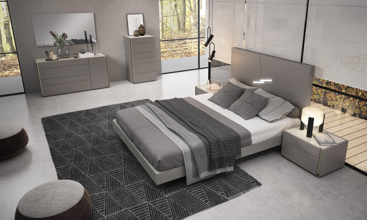 King Bedroom Set 5Pcs Grey Finish S496395
