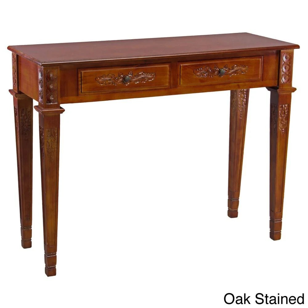 Antique White Two Drawer Rectangular Console Table W49373