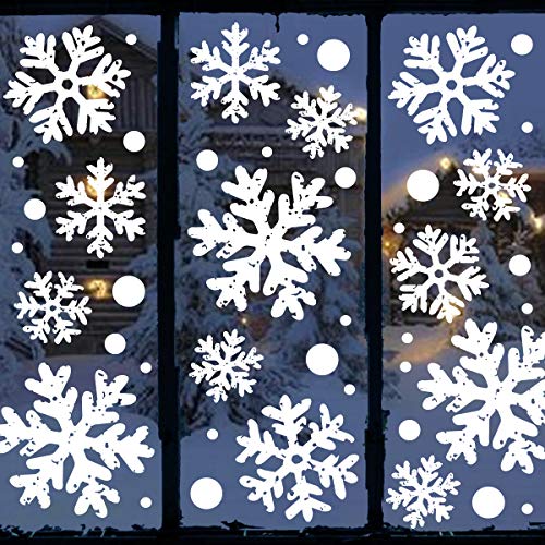 Extra Large White Snowflake Christmas Window Clings W2062
