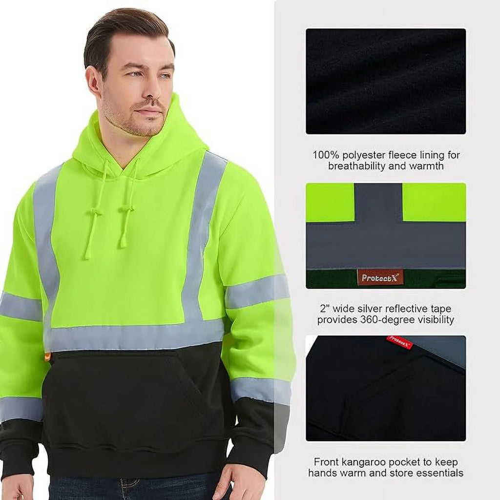Green X Large Hi Vis Safety Hoodie D420789