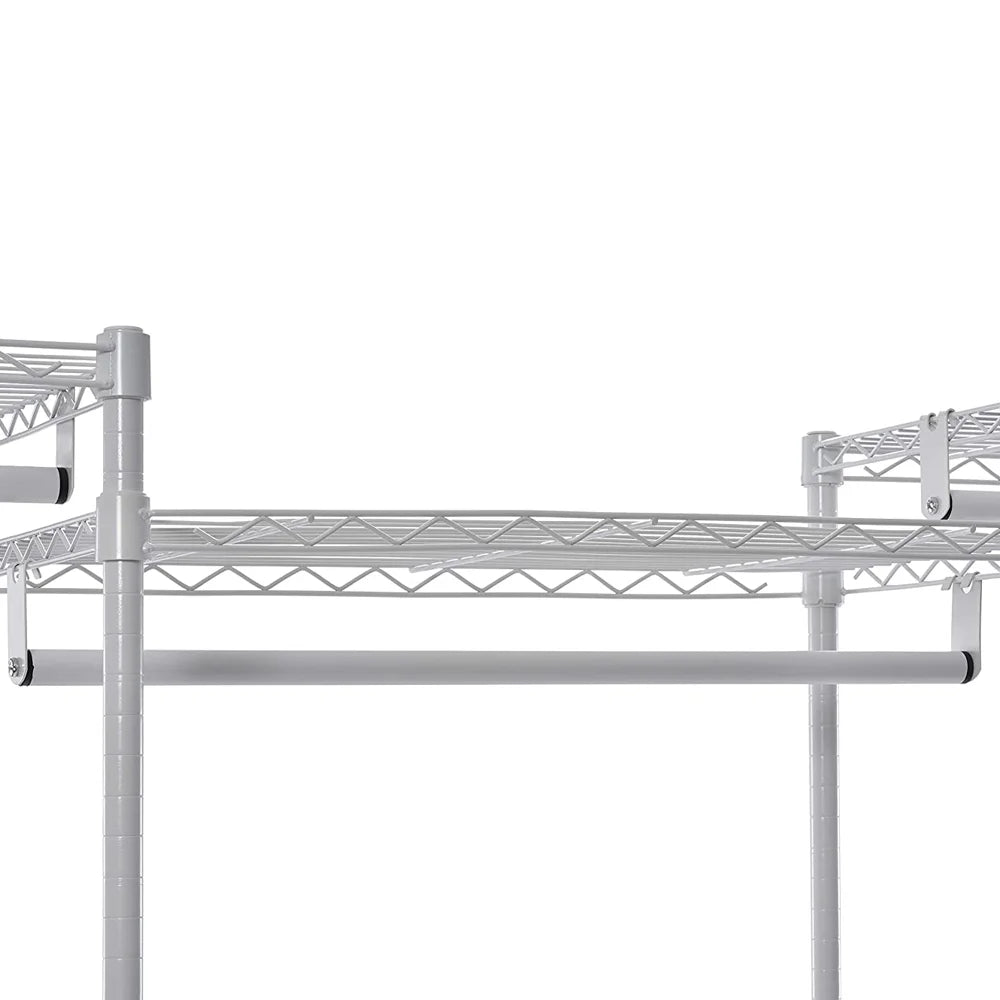 89"L Freestanding Closet Storage Organizer White R5634