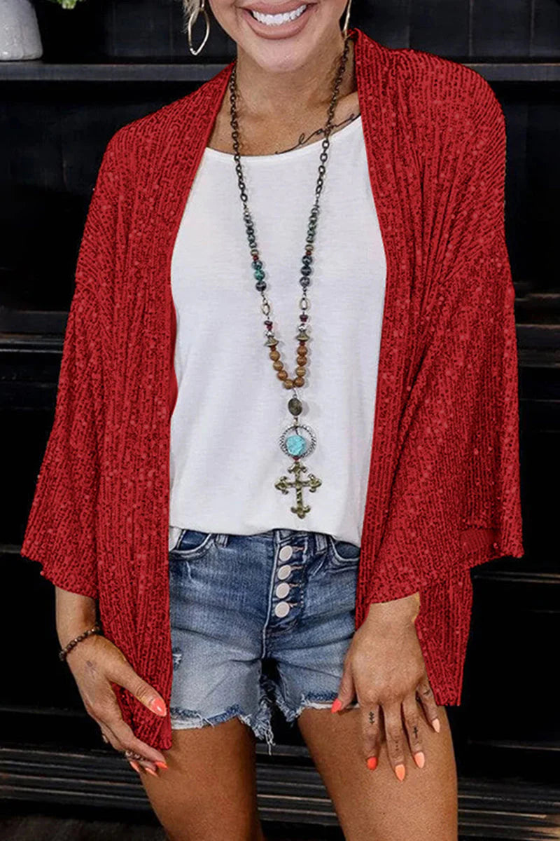 Sequins Patchwork Cardigan Z9204