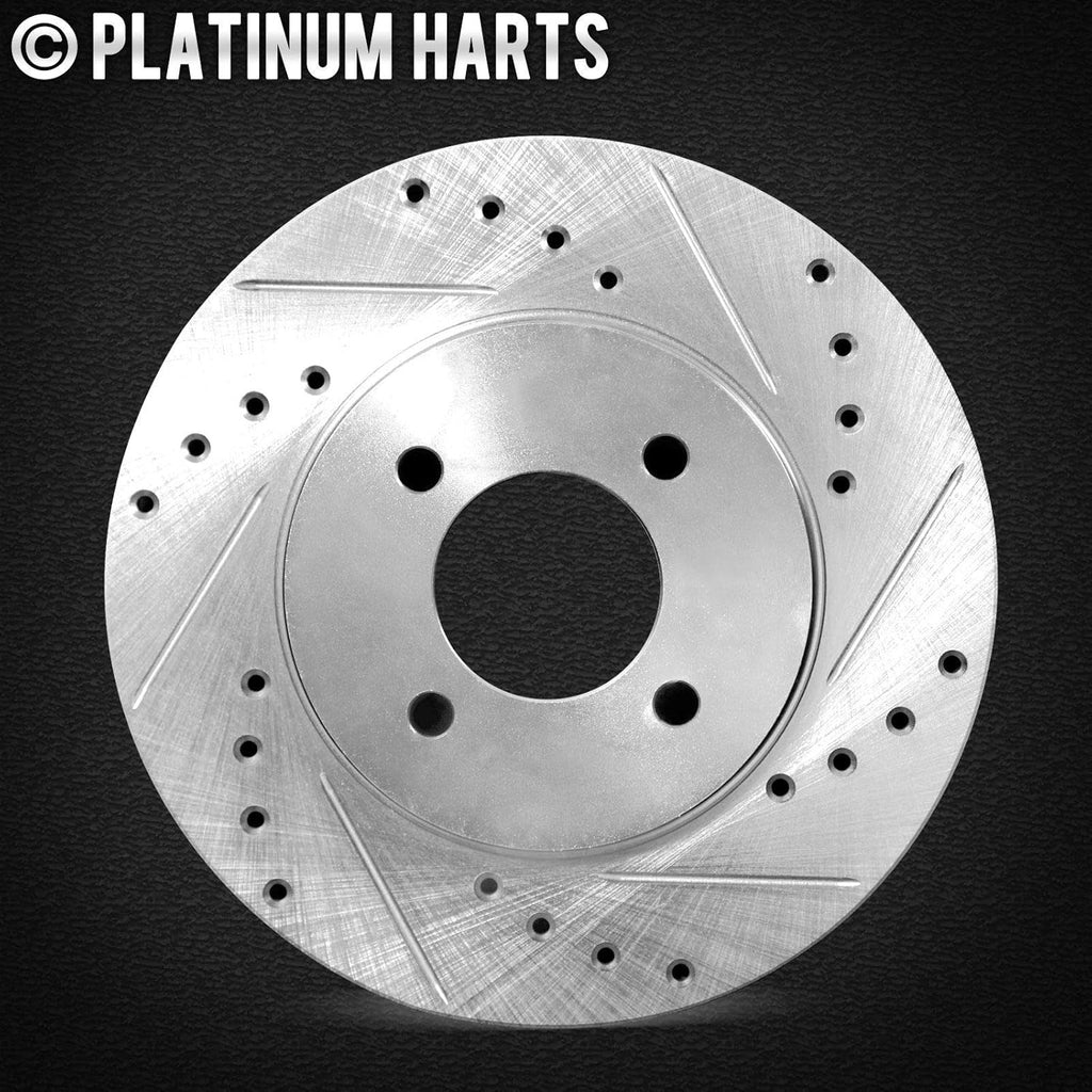 Platinum DRILL/SLOT DISC BRAKE ROTORS AND HEAVY DUTY PAD Y927