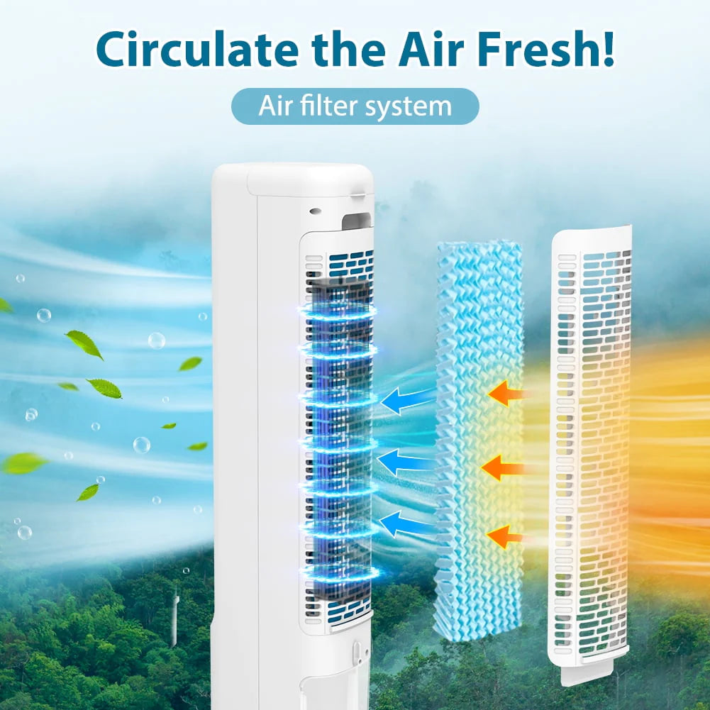 3-in-1 Evaporative Air Cooler Portable Tower Cooling Fan Oscillating White B31147