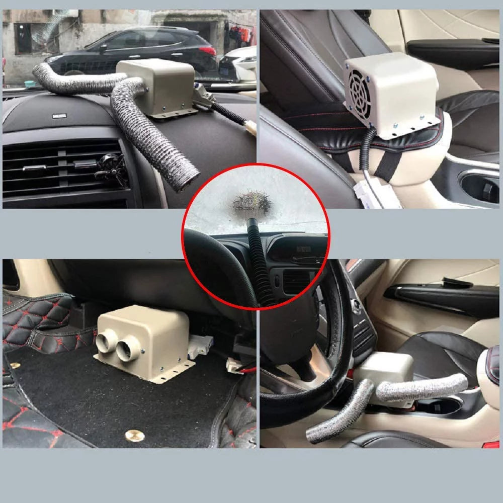 600W 12V Portable Car Heater Fan Defroster White P5143