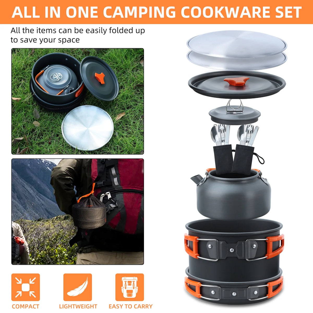 16pcs Camping Cookware Set B367129