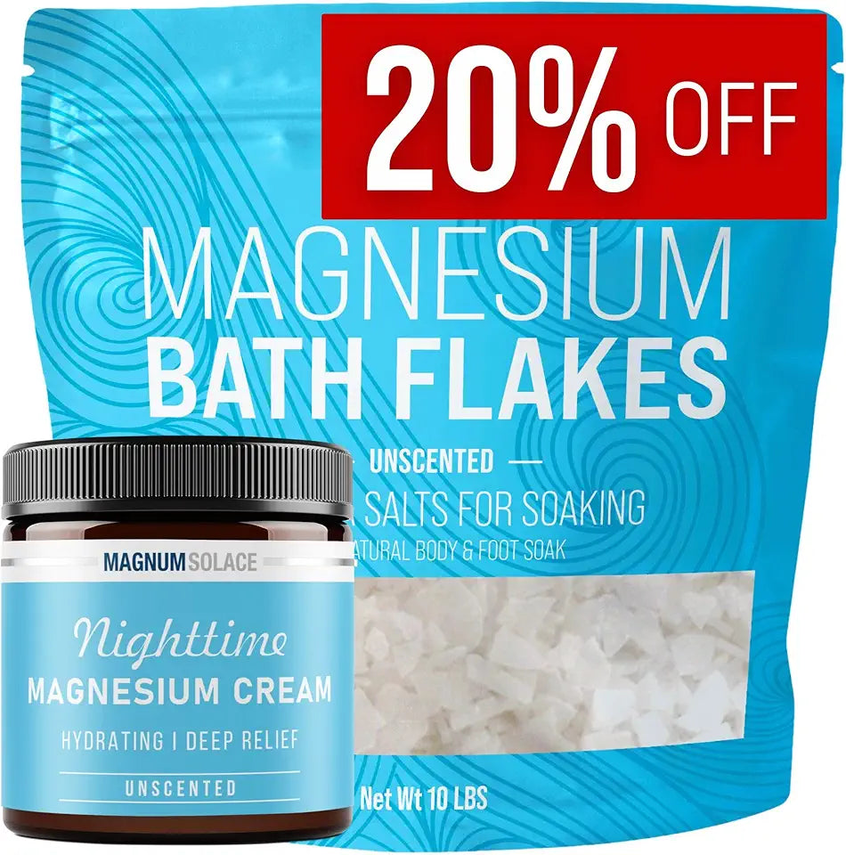 Magnesium Bath Flakes and Magnesium Cream Unscented M276721