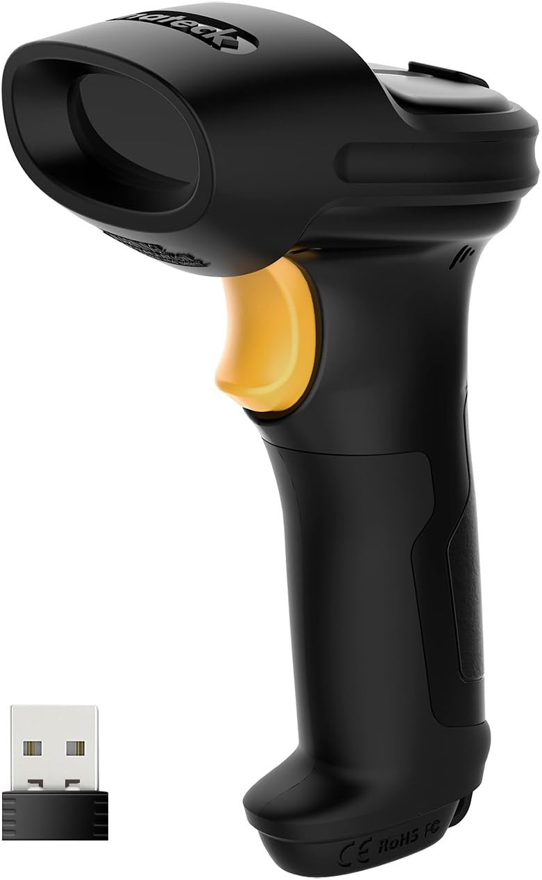 Wireless Barcode Scanner with 2600mAh Battery, 35M Range X384