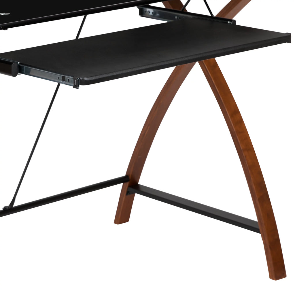 L-Shaped Gaming Desk with Keyboard Tray B700