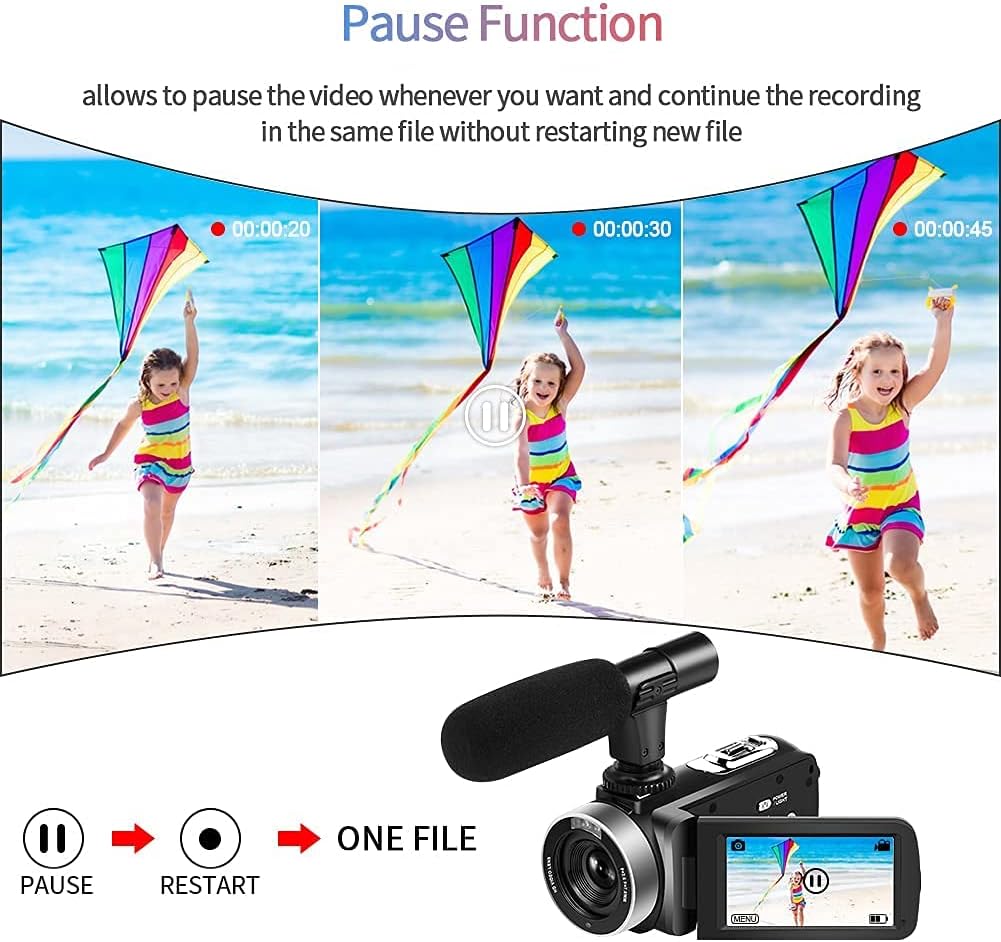 2.7K 30FPS 30MP IR Night Vision Camcorder with 2.4G Remote and Microphone F345