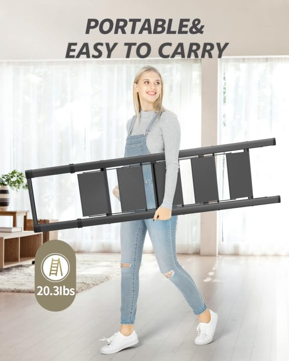 5 Step Aluminum Folding Ladder 300 lbs Capacity H209571