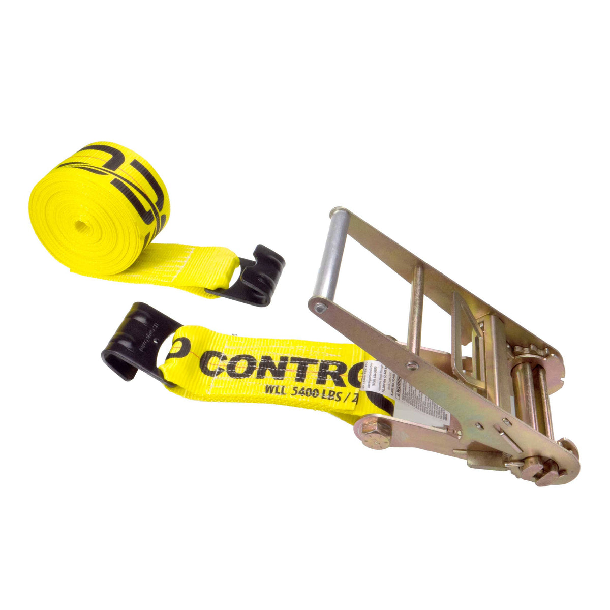 Yellow Ratchet Strap with Flat Hook V805