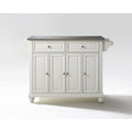 White Stainless Steel Top Kitchen Island V900609