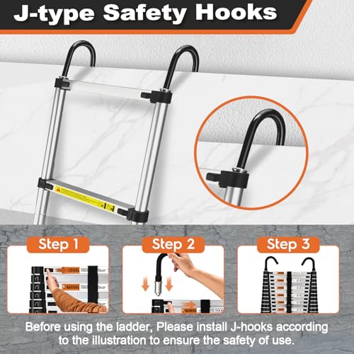 12.5 FT Aluminum Telescoping Ladder 330lbs W69286