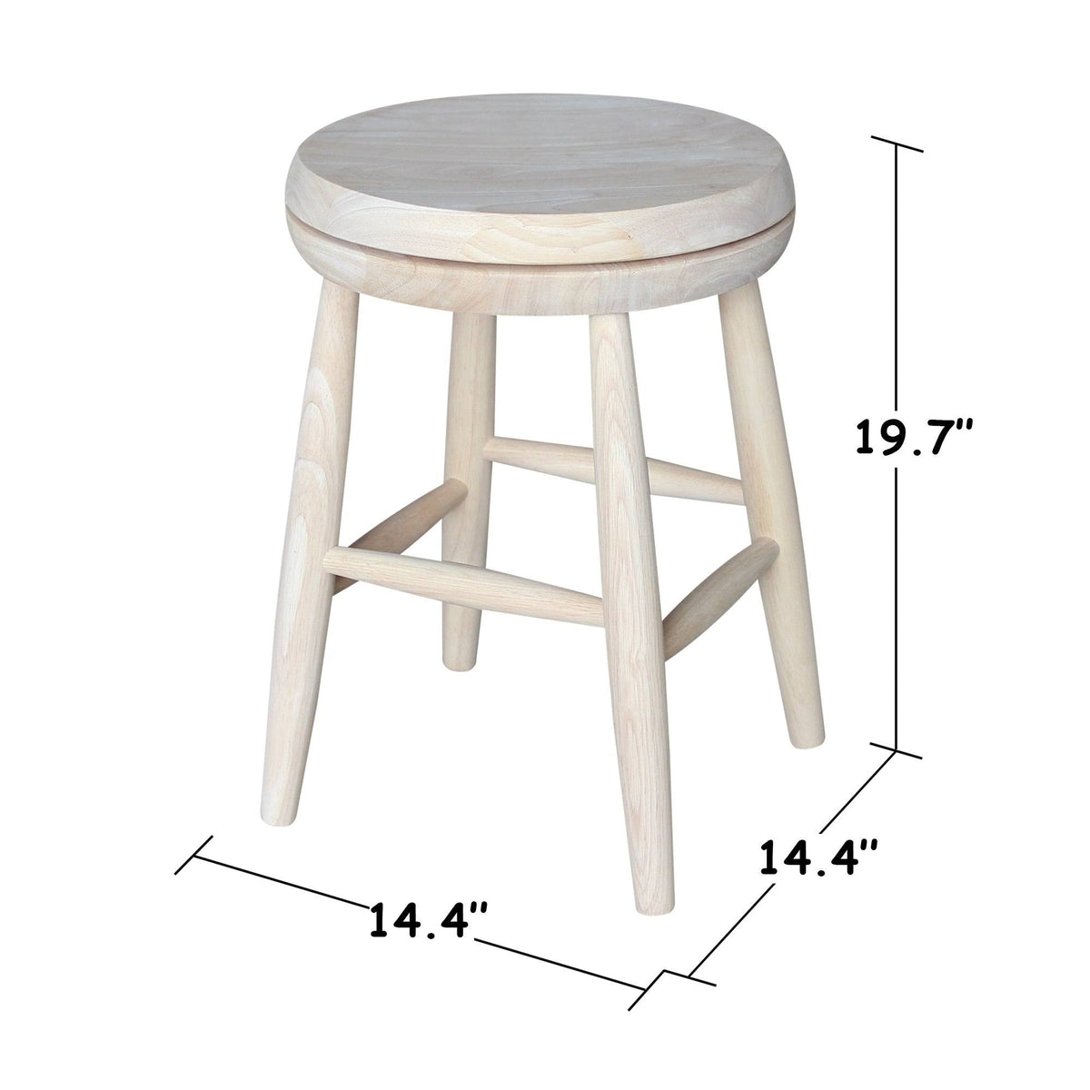 Tan 18-inch Swivel Scooped-Seat Stool A85306