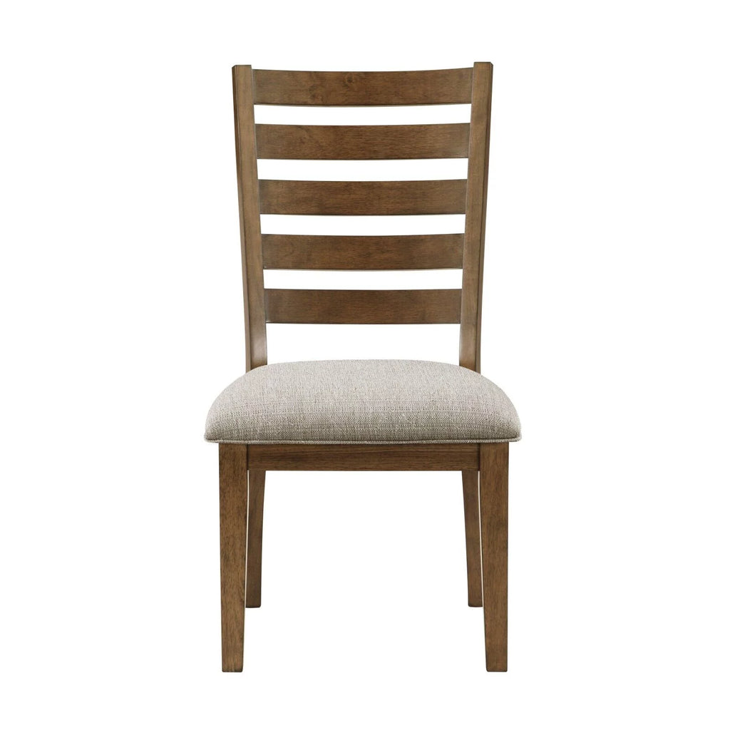 5pc Wooden Dining Table Set with Fabric Upholstered Chairs Q443816