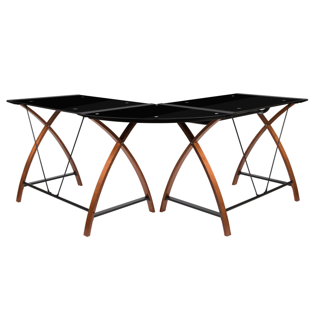 L-Shaped Gaming Desk with Keyboard Tray B700