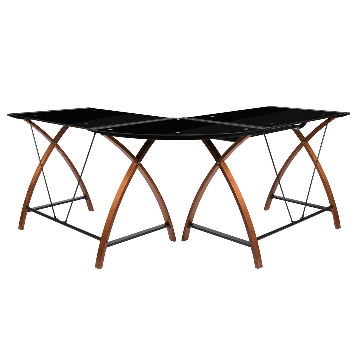 L-Shaped Gaming Desk with Keyboard Tray B700
